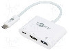 Cablu HDMI soclu, USB A soclu, USB C mufa, USB C Power Delivery, USB 3.0, lungime 0.15m, {{Culoare izola&amp;amp;#355;ie}}, Goobay - 62104 foto
