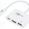 Cablu HDMI soclu, USB A soclu, USB C mufa, USB C Power Delivery, USB 3.0, lungime 0.15m, {{Culoare izola&amp;#355;ie}}, Goobay - 62104
