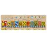 Puzzle din lemn, Trenulet, 11 piese