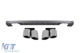 Difuzor tip S3 cu capete cromate potrivit pentru bara spate standard a Audi A3 Sportback 2013-2016 -oo-oo- Performance AutoTuning