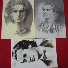 CARTI POSTALE MIHAI EMINESCU LOT 3 BUC.