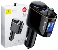 MODULATOR AUTO FM Baseus S-06Black OS, Bluetooth 4.2, 12-24V, frecventa modulator 87.5-108 MHz, format MP3/WAV/FLAC/APE/WMA, raza 5m/10m, negru &quot;CCHC0