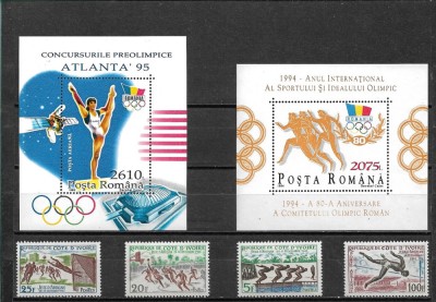 C5749 - lot Romania+ sport timbre nestampilate MNH,serii complete foto