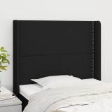 Cumpara ieftin Tăblie de pat cu aripioare, negru, 103x16x118/128 cm, textil
