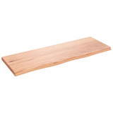 Gossi polita perete maro deschis 80x30x2 cm lemn masiv stejar tratat