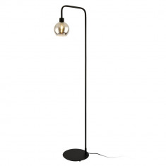 Lampadar Auckland, 155 cm, 1 x E27, 60W, metal/plastic, negru/transparent, pentru sufragerie, dormitor foto