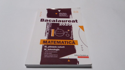 Bacalaureat 2020. Matematica M_stiintele-naturii, M_tehnologic--RF14/2 foto