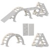 AIYAPLAY 8-&icirc;n-1 Triunghi de cățărat pentru copii, arc de cățărat, rampă dublă pentru urcat & alunecat, 279 x 80 x 69 cm, gri | Aosom Romania