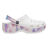 Saboti Crocs Classic Platform Dream Clog Alb - White/Multi