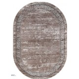 Covor Oval Model Mira 24001-121, Marime 60 x 110 cm, Maro, Bej, Inaltime Fir 6 mm, Antialergic, Polipropilena, Living, Dormitor, Sufragerie, Birou
