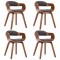 Scaun de bucatarie, 4 buc., gri inchis, textil si lemn curbat