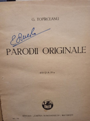 G. Topirceanu - Parodii originale, editia a IV-a (1932) foto