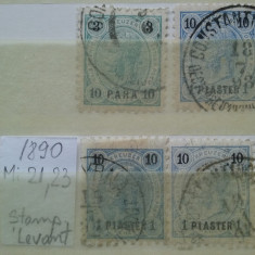 1890- Austria-Levant-Mi 21,23-4 val. -st