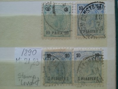 1890- Austria-Levant-Mi 21,23-4 val. -st foto