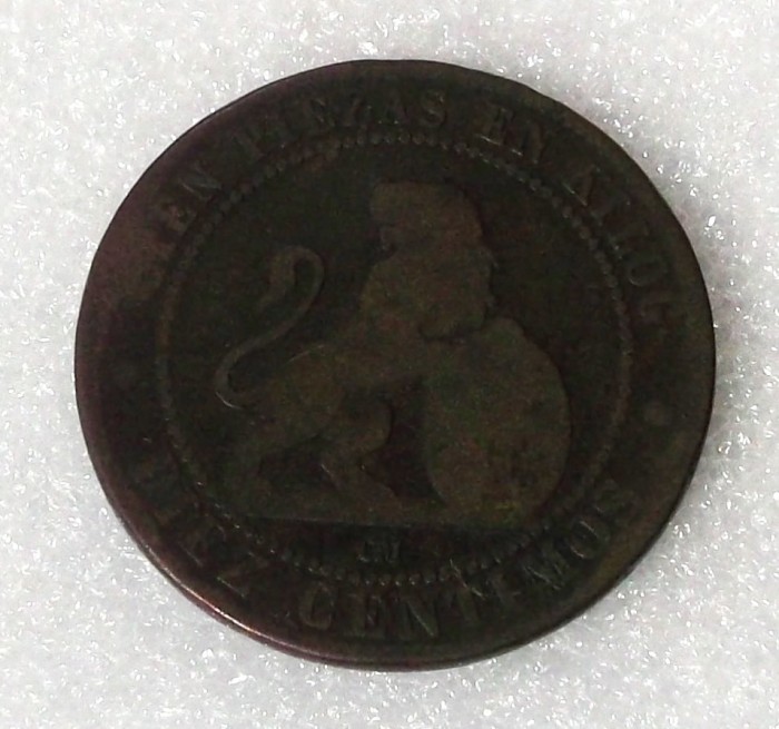 SPANIA 10 CENTIMOS 1870 **
