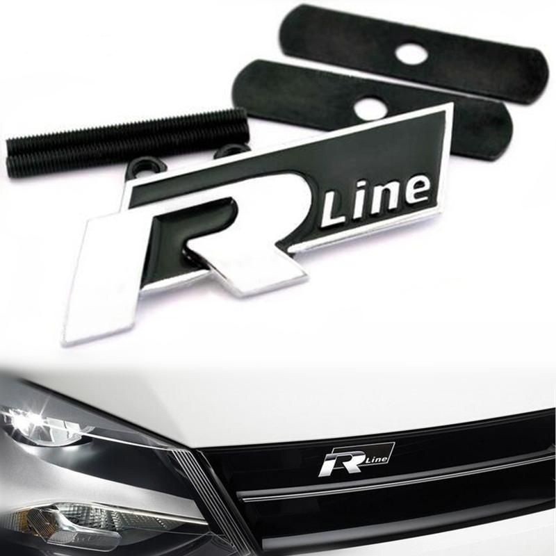 Volkswagen Front Grill R-Line Badge Emblem - Genuine Volkswagen  3C8853948BFXC