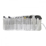 Set 24 perii profesionale machiaj, Global Fashion, culoare argintie