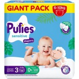 Scutece Pufies Sensitive, Marimea 3 Midi, 96 bucati, 6-10 kg, Giant pack