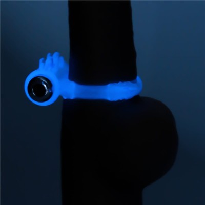 Inel Penis Fosforescent Cu Vibratii Lumino Play Vibrating Penis Ring 1, Albastru foto