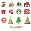 Set decoratiuni de craciun pentru brad, flippy, modele variate, sfoara inclusa, 12 piese, 6 x 7 cm, model b, multicolor