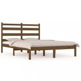 Cumpara ieftin Cadru de pat, maro miere, 200x200 cm, lemn masiv de pin