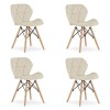 Set 4 scaune stil scandinav, Artool, Lago, catifea, lemn, bej, 47x52x74 cm GartenVIP DiyLine