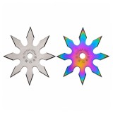 Cumpara ieftin Set doua stele de aruncat DEPOX&reg;, 8 colțuri, metalic, multicolor/argintiu, 10 cm