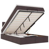 Cumpara ieftin Cadru de pat otoman cu saltea tesatura maro inchis 120x190 cm
