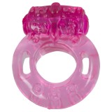 Inel roz cu vibratii pentru penis