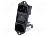 Conector alimentare AC soclu tată 10A 250VAC IEC 60320 SCHURTER