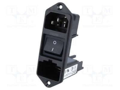 Conector alimentare AC soclu tată 10A 250VAC IEC 60320 SCHURTER foto