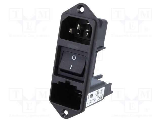 Conector alimentare AC soclu tată 10A 250VAC IEC 60320 SCHURTER