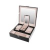 Cutie pentru bijuterii cu oglinda si cheie, negru, 25.5x25.5x9 cm, Isotrade