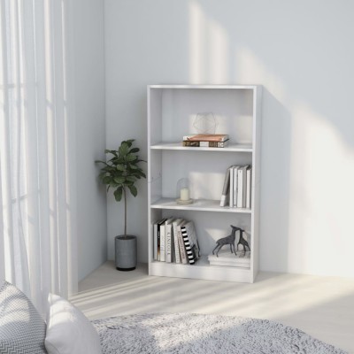 vidaXL Bibliotecă cu 3 rafturi, alb, 60x24x109 cm, lemn compozit 800864 foto