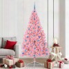 VidaXL Pom de Crăciun artificial pre-iluminat Roz 210 cm PVC 3397096