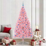 VidaXL Pom de Crăciun artificial pre-iluminat Roz 210 cm PVC 3397096