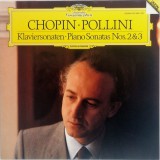 Chopin&bull; Pollini &lrm;&ndash; Klaviersonaten = Piano Sonatas Nos. 2 &amp; 3 _ NM / NM vinil, LP, disc clasica _ Deutsche Gr, Germania, 1986