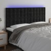 VidaXL Tăblie de pat cu LED, negru, 160x5x118/128 cm, catifea 3122914