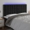 vidaXL Tăblie de pat cu LED, negru, 160x5x118/128 cm, catifea 3122914