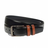 Curea barbati, casual-eleganta, din piele ecologica, latime 3.5 cm, negru - NB020