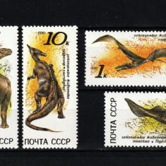 Rusia, URSS, 1990 | Animale preistorice - Dinozauri | Serie Completă - MNH | aph