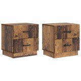 vidaXL Dulap de noapte cu sertar 2 pcs Lemn vechi 43 x 34,5 x 44,5 cm 895232