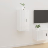 vidaXL Dulap TV montat pe perete, alb extralucios, 40x34,5x80 cm