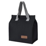 Geanta termoizolanta tip bento bag flippy, camping cooler, aluminiu, 22.5x13x25,5 cm, 3.3 l, negru
