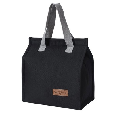 Geanta termoizolanta tip bento bag flippy, camping cooler, aluminiu, 22.5x13x25,5 cm, 3.3 l, negru foto