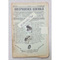 JURISPRUDENTA GENERALA , PUBLICATIUNE SAPTAMANALA DE JURISPRUDENTA ROMANA SI STREINA , NR.12 , 1939