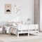 Gossi cadru de pat cu tablie, alb, 120x190 cm, lemn masiv pin