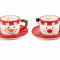 Set 2 cani din ceramica model Craciun 9x6 cm Elegant DecoLux