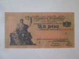 Argentina 1 Peso 1946, Bancnota Veche, Stare Buna - Numismatica Argentina