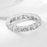 Cumpara ieftin Inel Full Eternity din Argint 925 cu Banda Continua din Cristale Zirconia Taietura Cushion